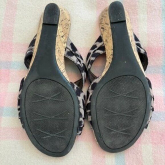 IMPO Cheetah Print Renita Memory Foam Low Heel Cork Wedge Sandals - Picture 4 of 11